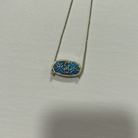 Kendra Scott Delaney Pendant Necklace aqua Howlite" - Picture 8 of 11